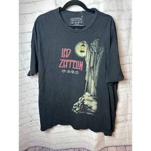 Led Zeppelin T-Shirt Black Graphic‎ Print Rock Band Tee 2XL